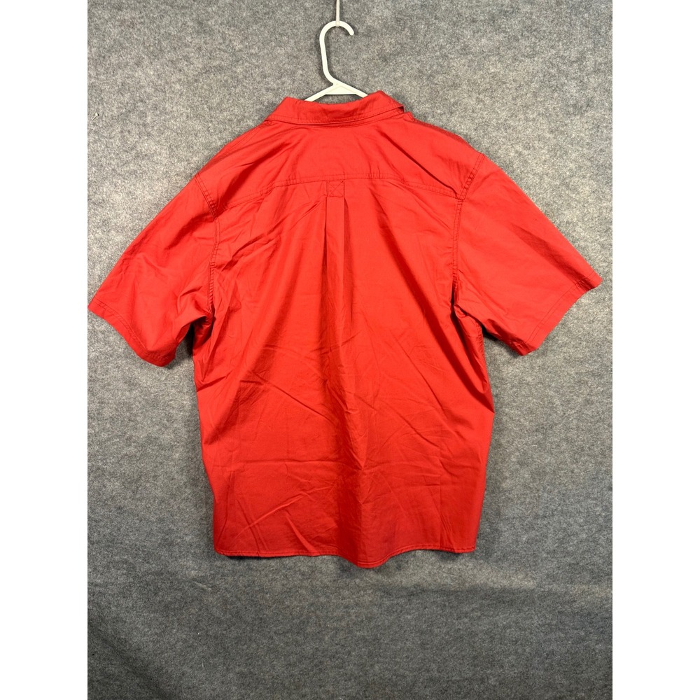 Wrangler Mens XL Short Sleeve‎ Button Up Shirt Red Western Casual Work - Picture 8 of 8